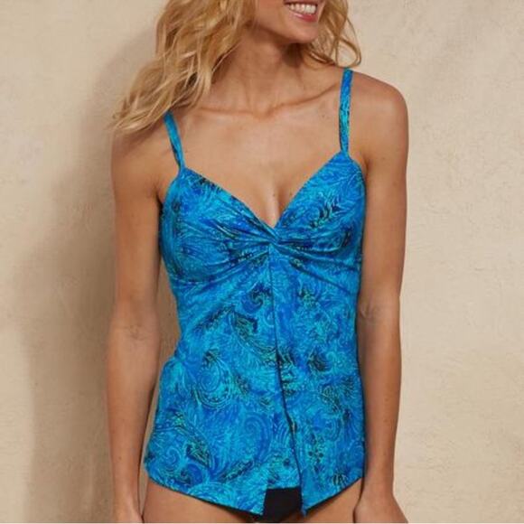 Miraclesuit Vibrant Blue Swirl Two Piece - Picture 1 of 7
